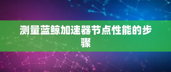 测量蓝鲸加速器节点性能的步骤