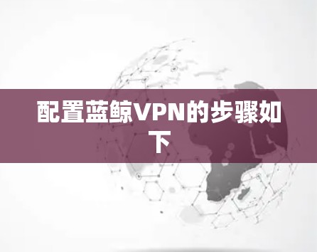 配置蓝鲸VPN的步骤如下