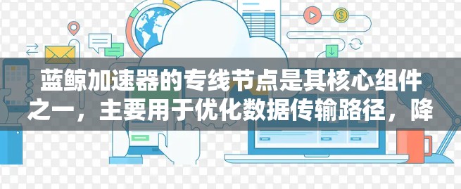 蓝鲸加速器的专线节点是其核心组件之一，主要用于优化数据传输路径，降低延迟，提高带宽利用率。以下是对其的详细分析